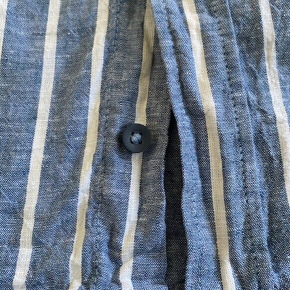 INTIMISSIMI Uomo Blue Striped Linen/Cotton Button Up Shirt XL - Picture 15 of 15